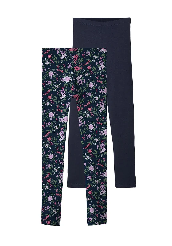 Name It Girl 2 Pack Vivian Legging, Dark Sapphire Stylish Stretch-Waist Leggings