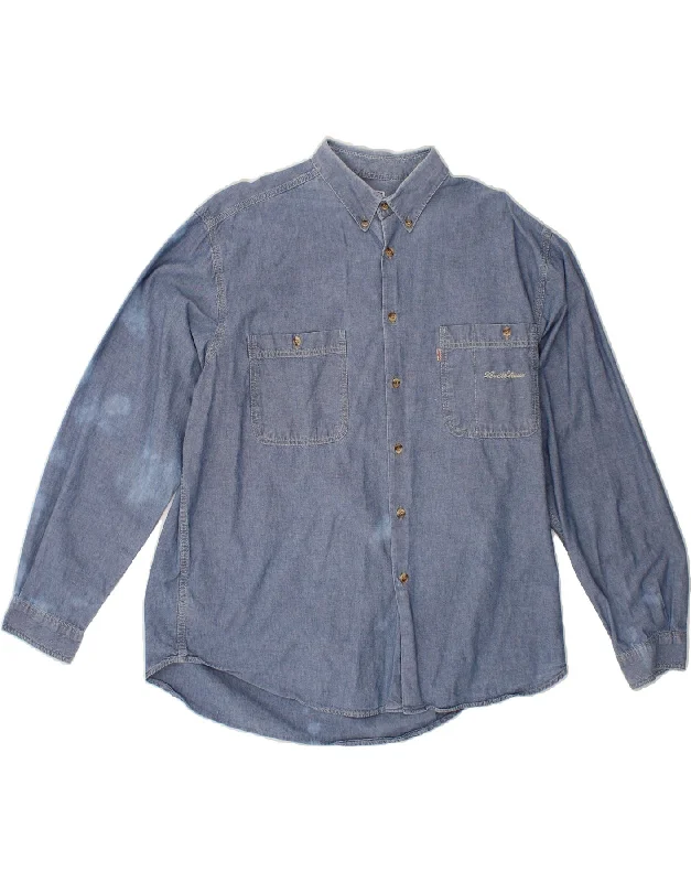 LEVI'S Mens Shirt XL Blue Cotton Spandex Blend Rayon Blend Denim Blend