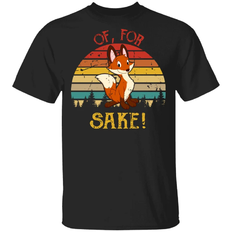 Vintage Bear Oh Fox Sake Funny Fox Shirt Matching Men Women Fox Lover Zookeeper Gifts T-Shirt Collared Crew Neck Turtle Neck