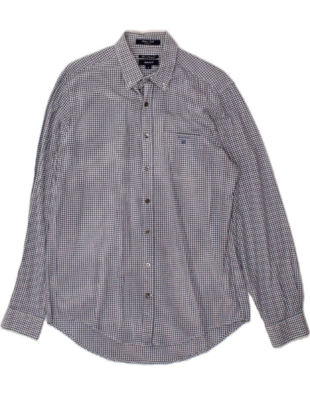 GANT Mens Regular Fit Flannel Shirt Medium Blue Gingham Cotton Striped Floral Plaid