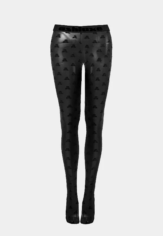 Ashluxe Mesh Unbranded Body Leggings - Black Stylish Everyday Leggings