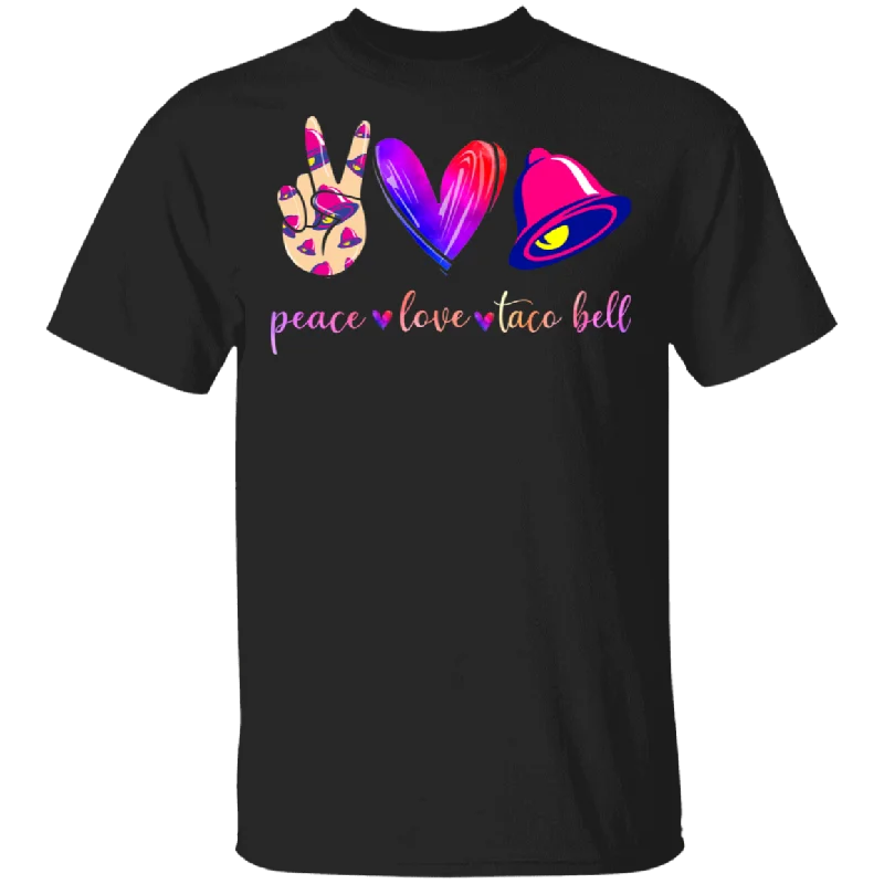 Peace Love Taco Bell Taco Lover Mexican Food Peace Hand Sign Tie Dye Gifts T-Shirt Layered Multi-layer Single Layer