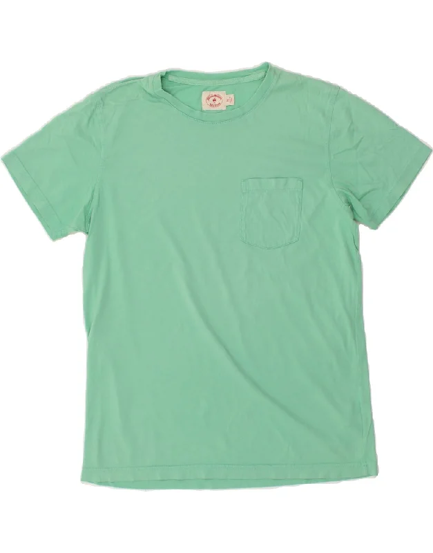BROOKS BROTHERS Mens T-Shirt Top Medium Green Cotton Print Jacquard Patchwork