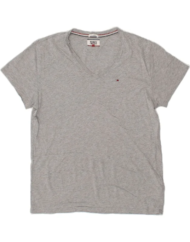 TOMMY HILFIGER Mens T-Shirt Top Medium Grey Elasticated Padded Insulated