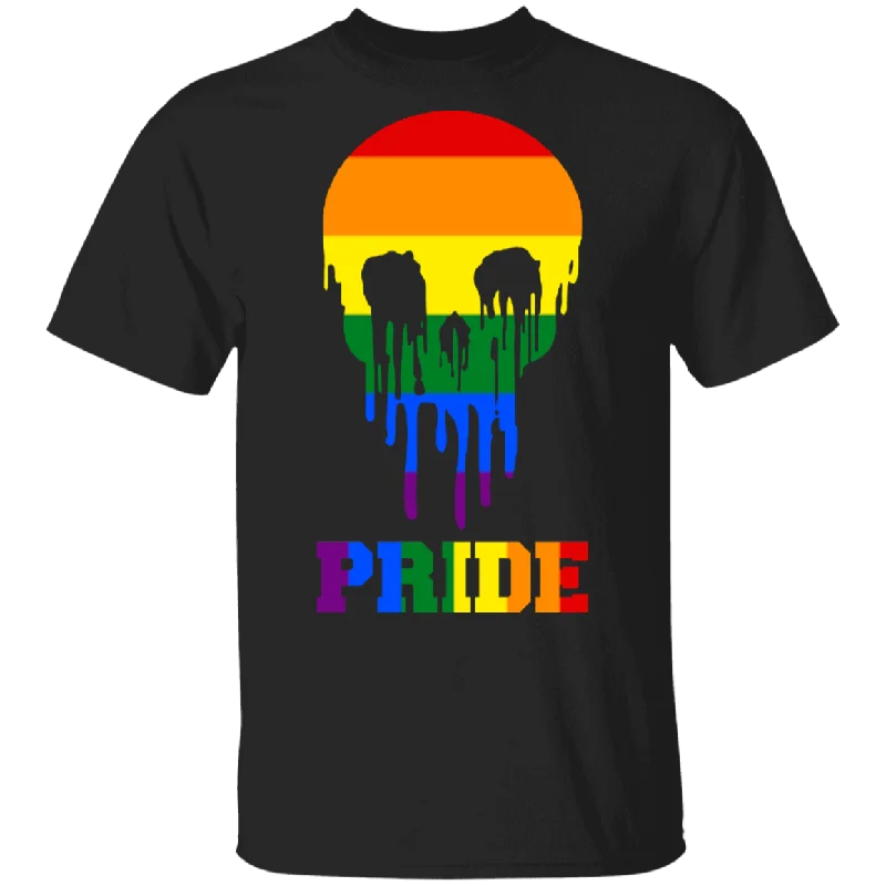 Pride LGBT Skull Cute Pride LGBT Flag Gay Lesbian Gifts T-Shirt Striped Floral Plaid
