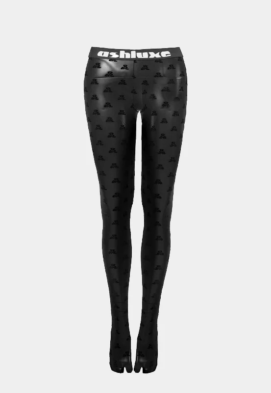 ASH Mesh Branded Body Leggings - Black/White Comfortable Tummy Shaping Leggings