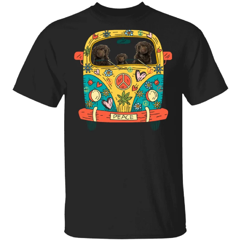Sproodle Riding Hippie Bus Funny Sproodle Dog Pet Lover Hippie Van Matching Shirt For Men Women Gifts T-Shirt Knit Fabric Woven Fabric Fleece Fabric