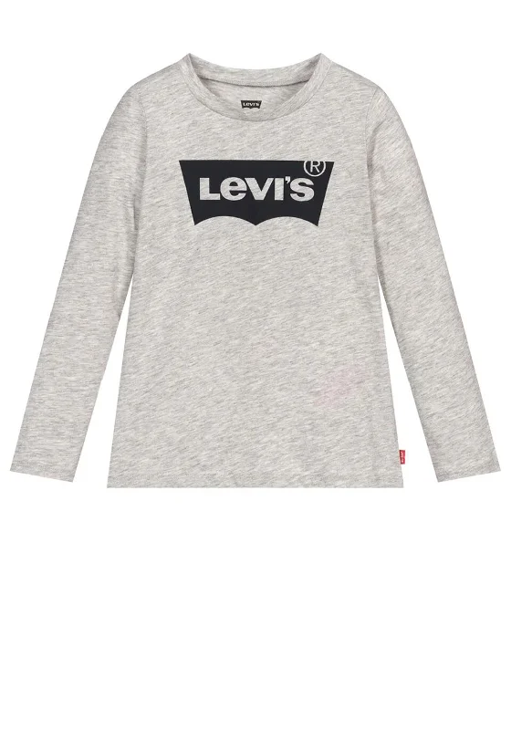 Levi’s Girls Logo T-Shirt, Grey Heather Zippered Buttoned Snapped