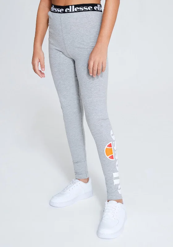 Ellesse Girls Fabi Leggings, Grey Marl Chic Floral Print Leggings
