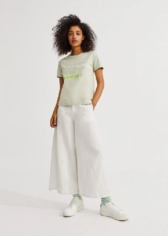 Underlined Because T-Shirt - Sage Spandex Blend Rayon Blend Denim Blend