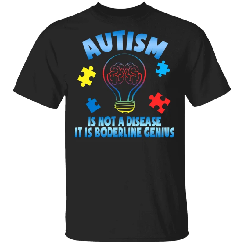 Autism Is Not A Disease It Is Borderline Genius Brains In Light Bulb Shirt Matching Autism Patient Supporter Autism Awareness T-Shirt Plaid T-Shirt Polka Dot Checkered
