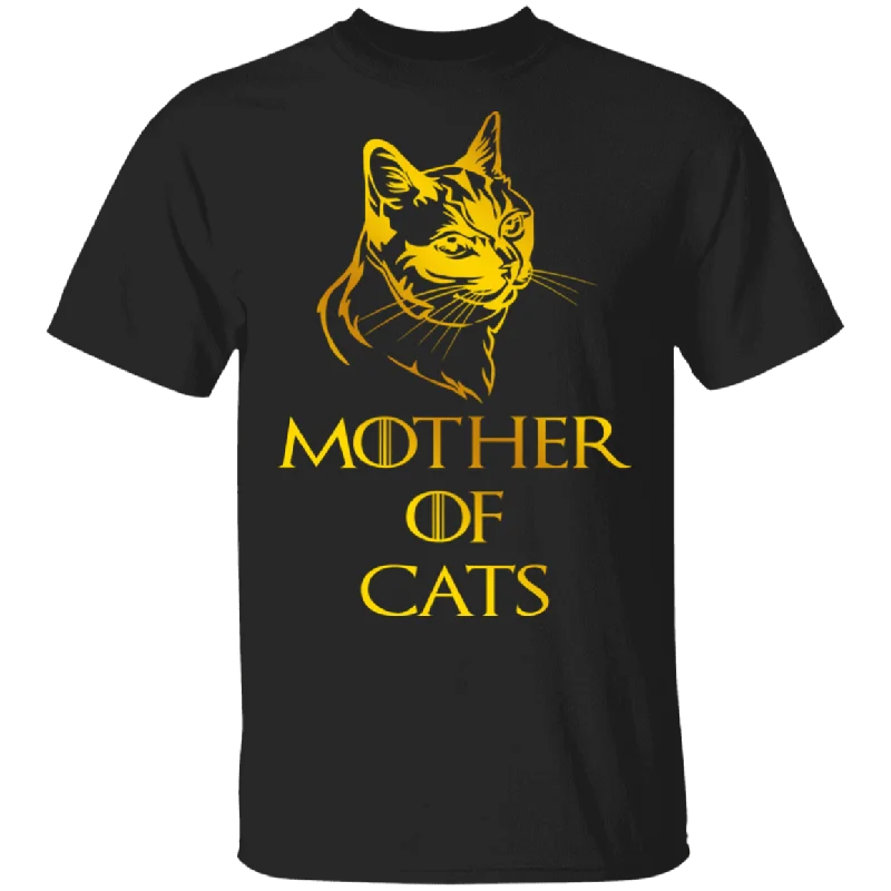 Mother Of Cats Funny Cat Shirt Matching Women Mom Mother's Day Gifts T-Shirt Front Pockets Side Pockets Patch Pockets