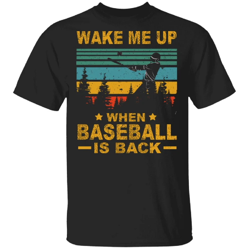 Vintage Square Wake Me Up When Baseball Is Back Funny Baseball Shirt Matching Baseball Player Lover Gifts T-Shirt Beaded Sequined Faux Fur