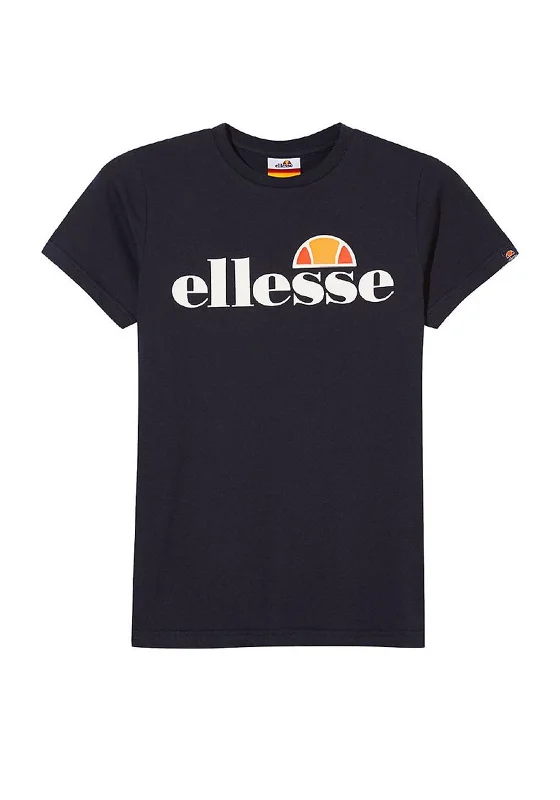 Ellesse Girls Jena Logo T-Shirt, Navy Chenille Fabric Brocade Fabric Lace Fabric