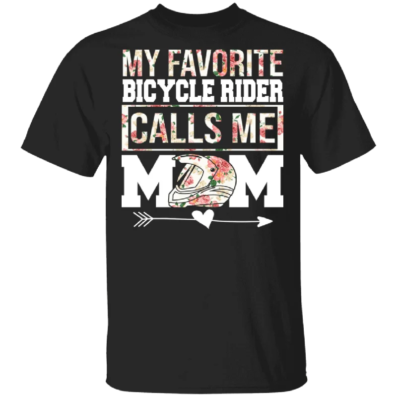 My Favorite Bicycle Rider Calls Me Mom Floral Mother's Day Shirt Matching Biker Bicyclist Bicycle Lover Women Gifts T-Shirt Chenille Fabric Brocade Fabric Lace Fabric