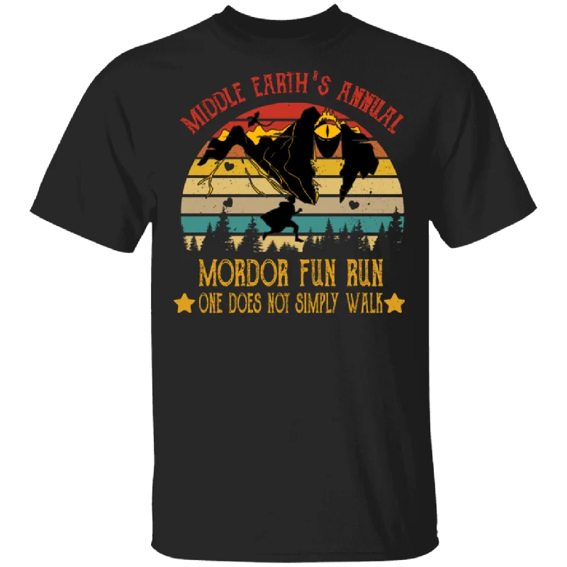 Mordor Fun Run Middle Earth's Annual One Does Not Simply T-Shirt Real Fur Shearling Chenille