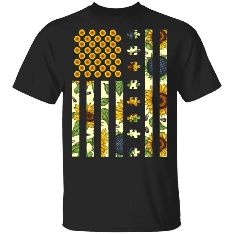 Sunflower As A American Flag Funny Sunflower Shirt Matching Men Women Proud American Gifts T-Shirt Rayon Velvet Corduroy