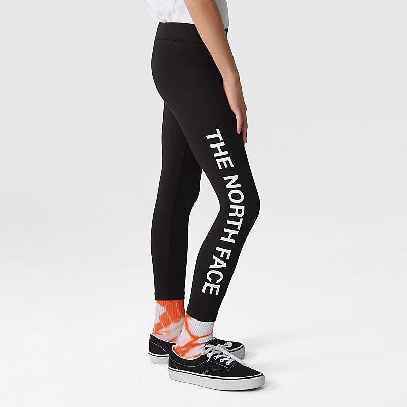 The North Face Girl Graphic Legging, Black Trendy Sports Performance Leggings