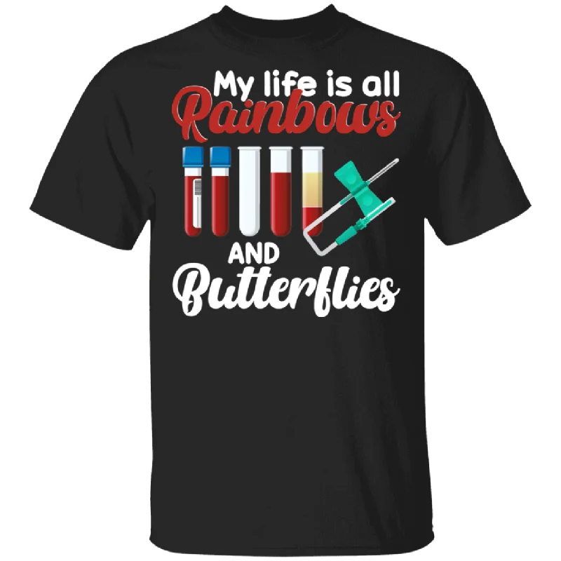 My Life Is All Rainbows And Butterflies Shirt T-Shirt Seamless Knitted Crochet