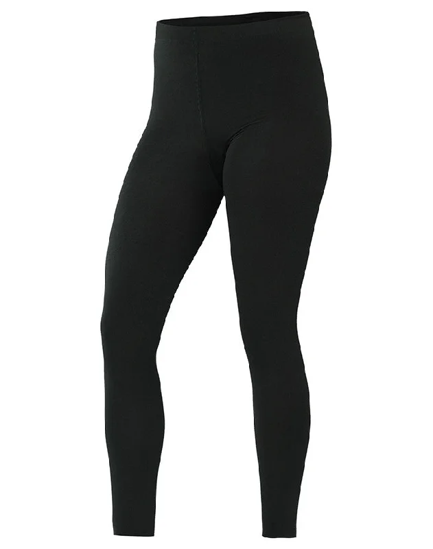 Terramar Women's Brushed Footless Legging 3.0 Elegant Shiny Black Leggings