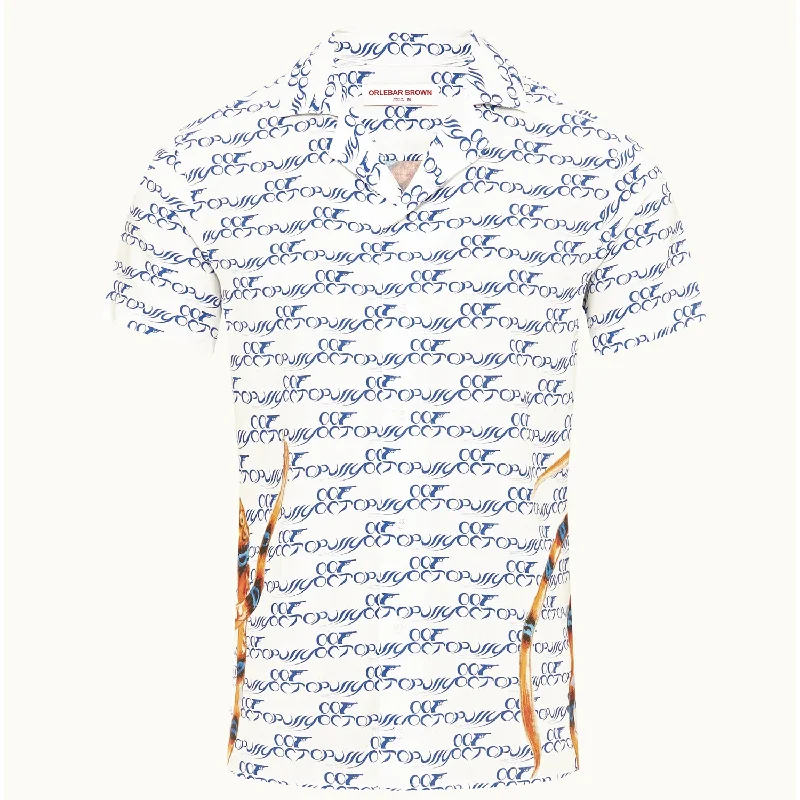 James Bond Octopussy Print Linen Shirt - By Orlebar Brown Zippered Front Buttoned Front Snap Front