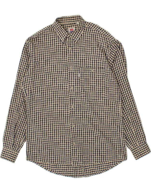 LEVI'S Mens Shirt Medium Navy Blue Anti-Pilling Machine Wash Handmade
