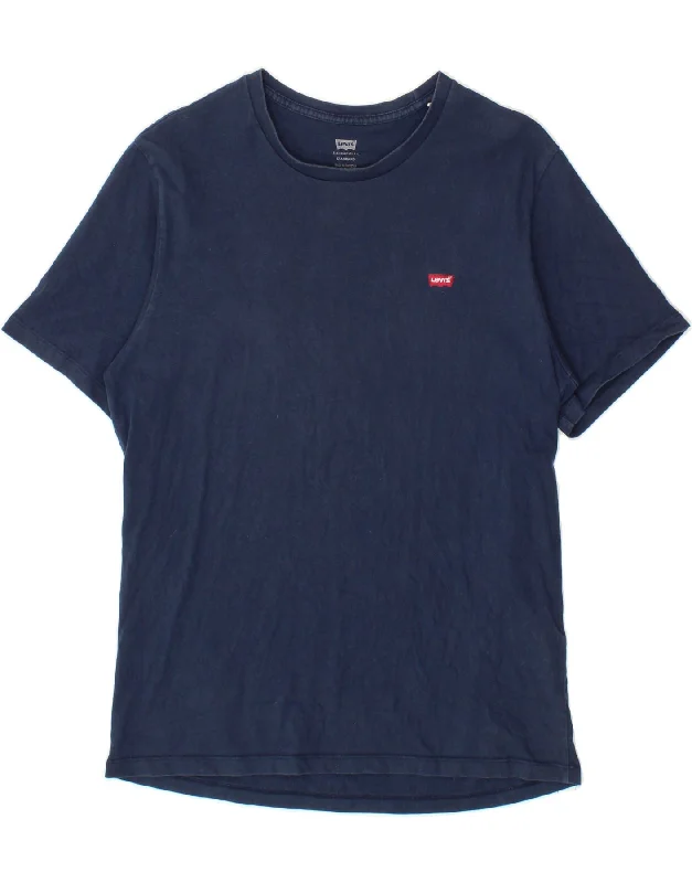 LEVI'S Mens Standard T-Shirt Top Medium Navy Blue Cotton Oversized T-Shirt Spandex breathable