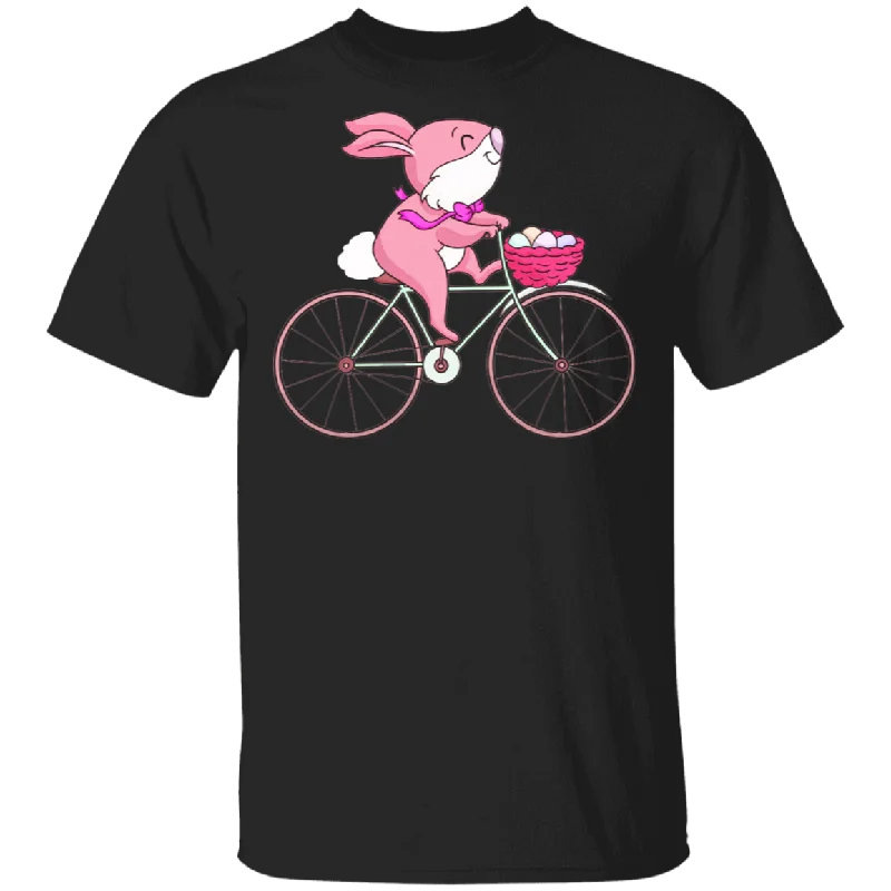 Bunny Riding Bicycle Easter Eggs Funny Easter Gifts T-Shirt Fleece Nylon Spandex