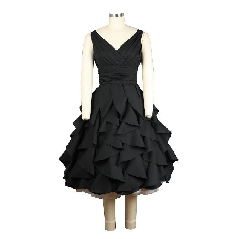 Florence Flounce Dress in Black Tunics Running lightweight
