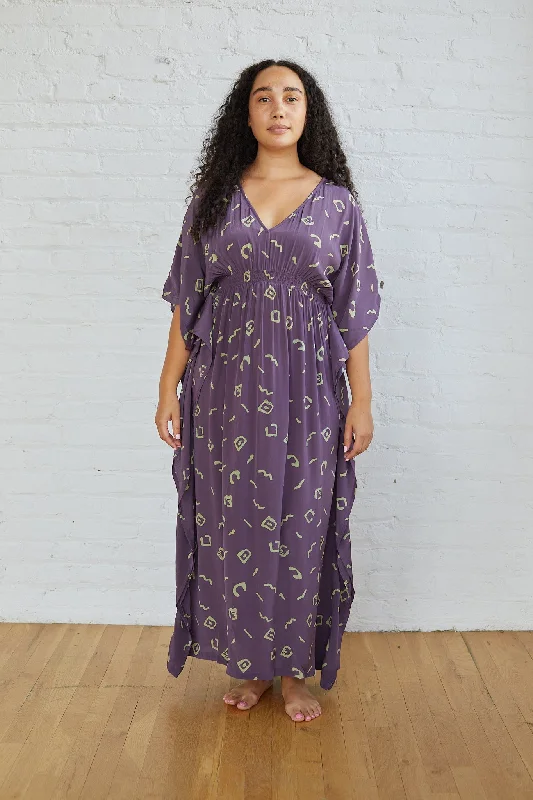 AZTEC KAFTAN DRESS | MAUVE BLOCK PRINT Tunics Trendy modern
