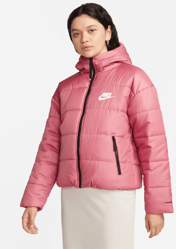 Nike Womens Sportswear Classic Hooded Puffer Jacket Pink <br> DJ6995 667 Plaid Jacket Tartan Jacket Houndstooth Jacket