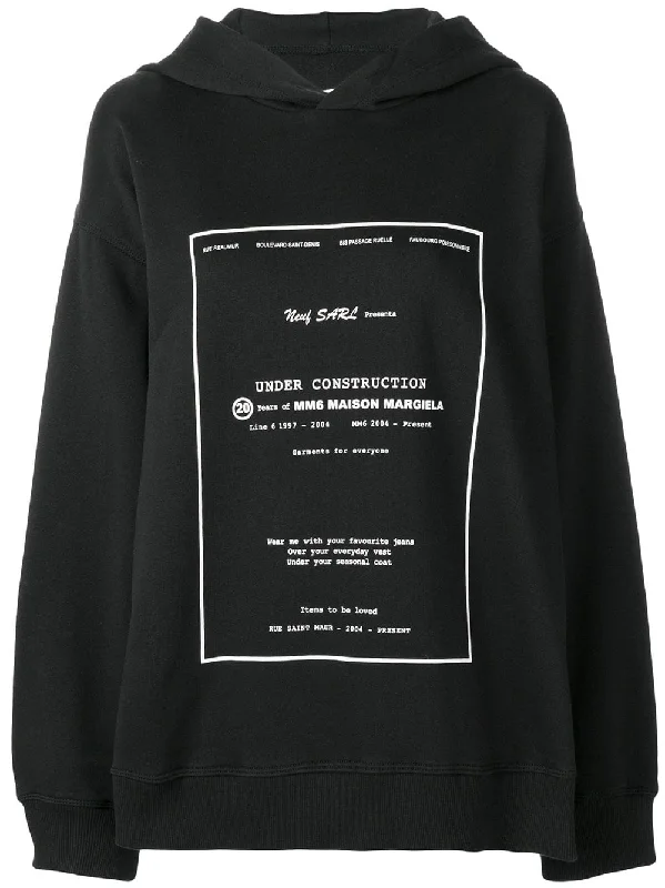 Under Construction hoodie Hoodie with Batwing Sleeves Loose Dramatic
