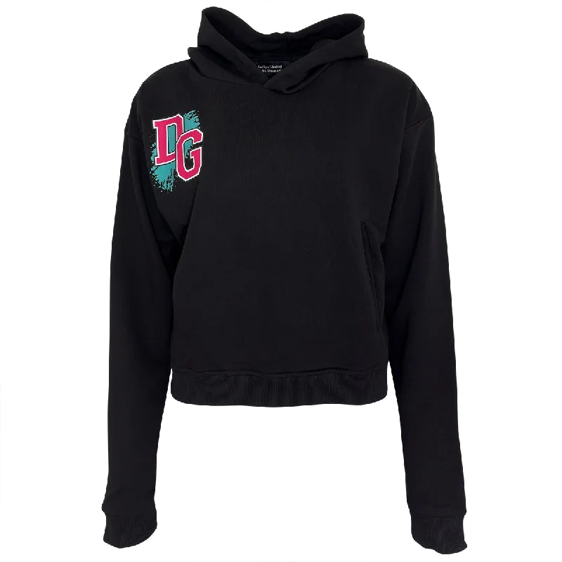 Smiley Hoodie Schwarz Blau Hoodie with Button Classic Timeless