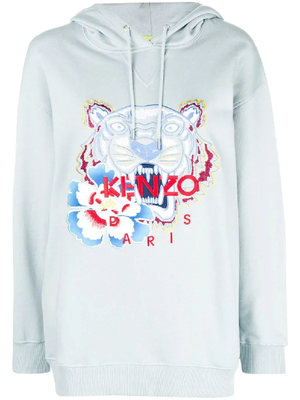 embroidered tiger logo hoodie Hoodie Crop Top Short Trendy