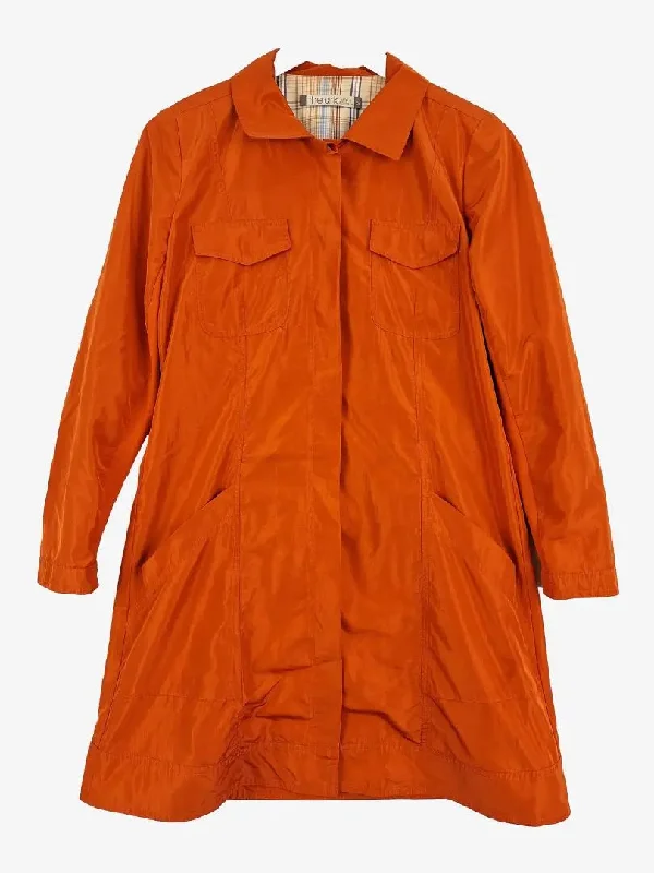 The Ark Terracotta Light Shiny Utility Jacket Size S Front Pockets Side Pockets Patch Pockets