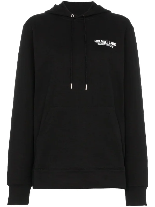 drawstring logo hoodie Hoodie with Set-In Sleeves Structured Classic