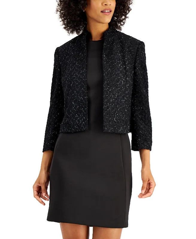 Kasper Petite Textured Open Front Jacket Oversized Jacket Tailored Jacket Straight Jacket