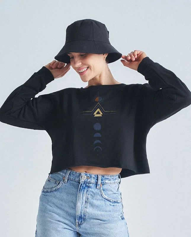 Daybreak Midcrop Sweatshirt Hoodie with High-Low Hem Asymmetrical Trendy
