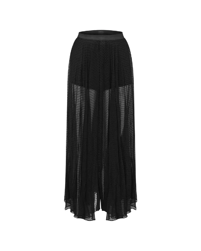 Mode d'Vie Mode dVie Women's Polka Dot Mesh Maxi Skirt cashmere skirt soft