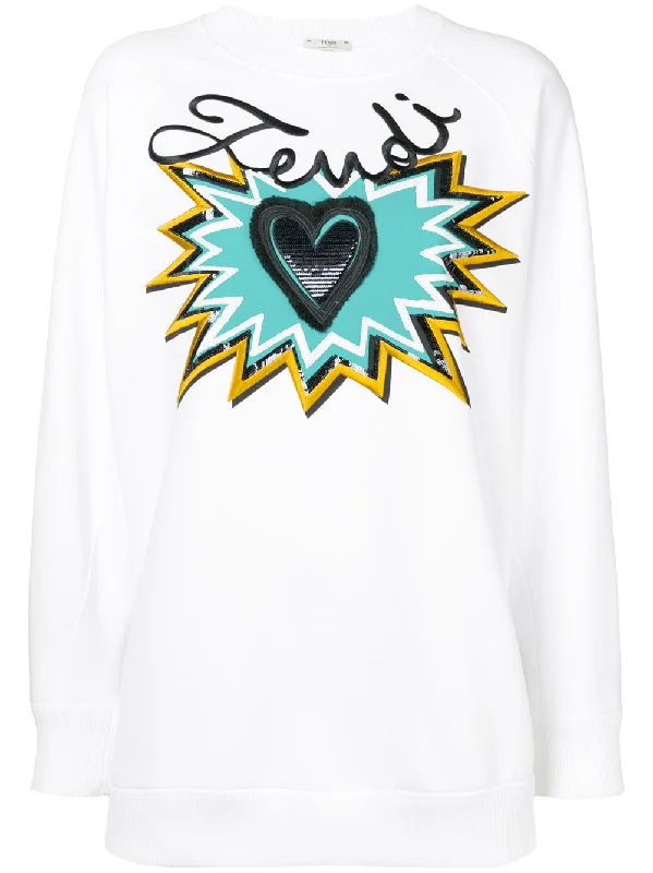 logo motif sweatshirt Hoodie with Elastic Cuffs Stretchable Comfortable