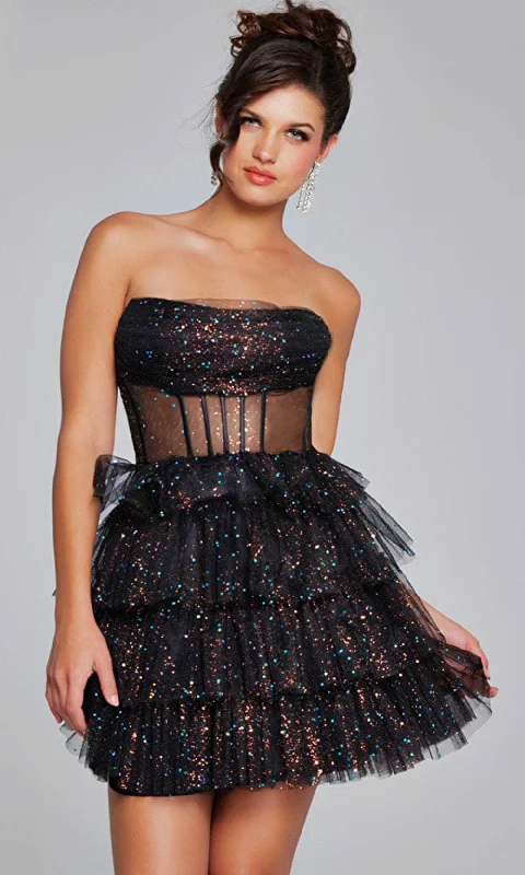Jovani 39666 - Ruffled Tulle Cocktail Dress Tunics Recommended stylist