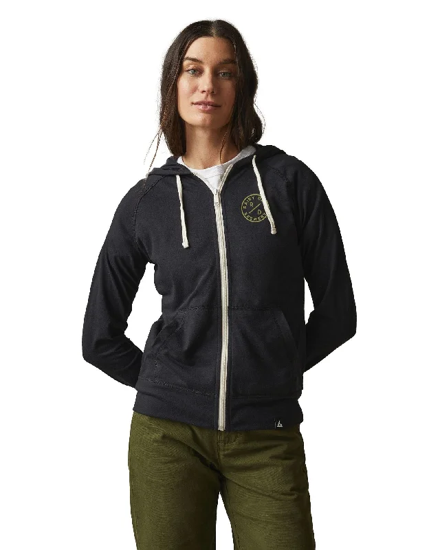 American Giant - Women's Lightweight Full Zip Hoodie Hoodie with Button Placket Classic Preppy