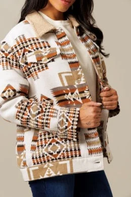 Kimes Ranch Ladies Red Rocks Jacket - Oatmeal Front Pockets Side Pockets Patch Pockets