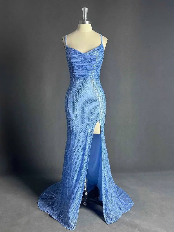 Rebecca Sexy Backless Sequins Maxi Evening Dresses Tunics Trendy modern