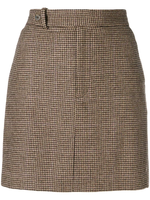 mini houndstooth skirt chiffon skirt airy