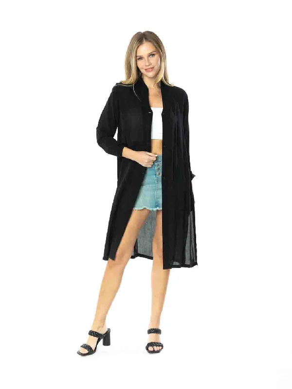 Tianello Sueded CUPRO™   Long "SELENA"  Duster Jacket Ribbed Jacket Pleated Jacket Ruffled Jacket