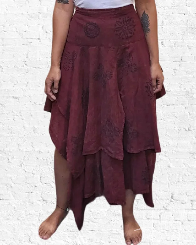 Burgundy Shasta Skirt linen skirt airy