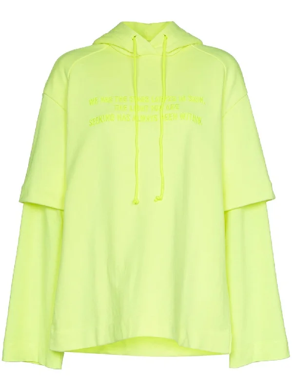 Graphic slogan cotton hoodie Hoodie with Rhinestones Sparkly Elegant