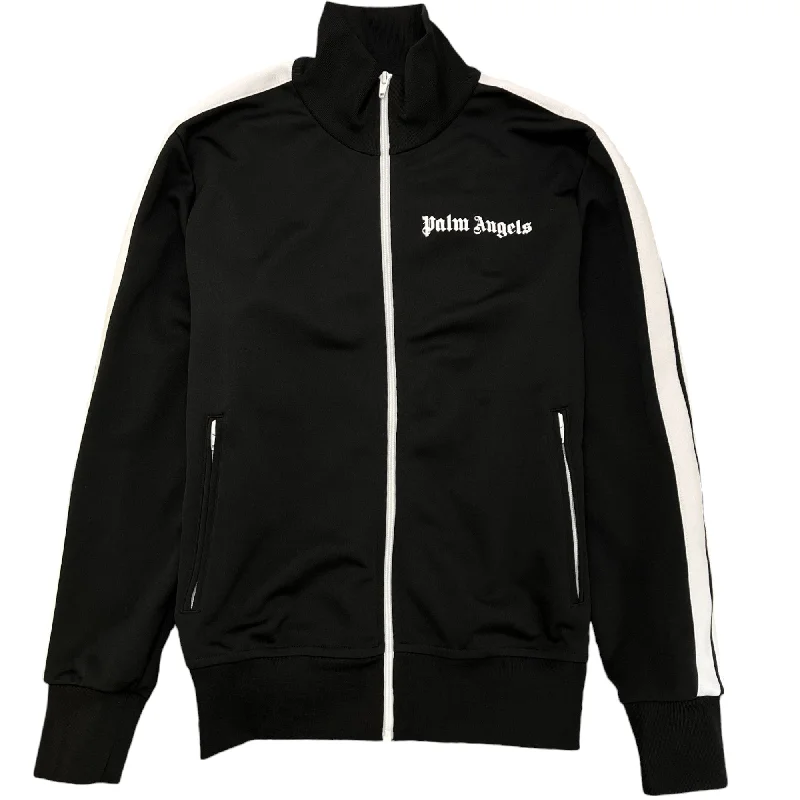Women's Logo Track Jacket Black Size M Embroidered Jacket Appliqued Jacket Beaded Jacket