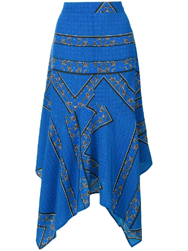printed handkerchief-hem skirt boho skirt vibe